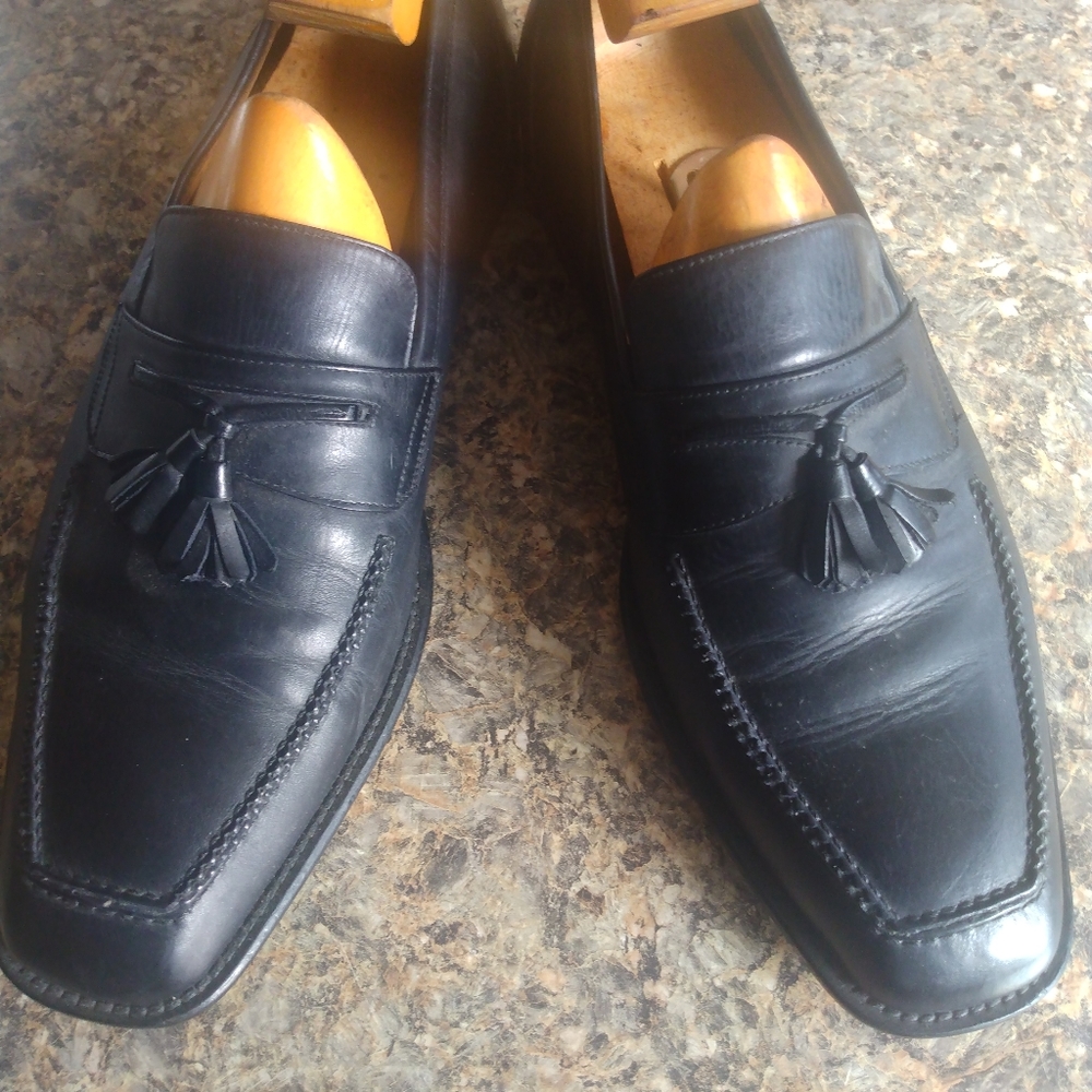 Mezlan Men Black Dress Tassel Slipon Loafer 10.5M (106)